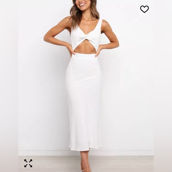 Petal & Pup Dresses & Skirts - Petal & Pup White Apollo Cutout Detail Midi Dress Size 4 NWOT